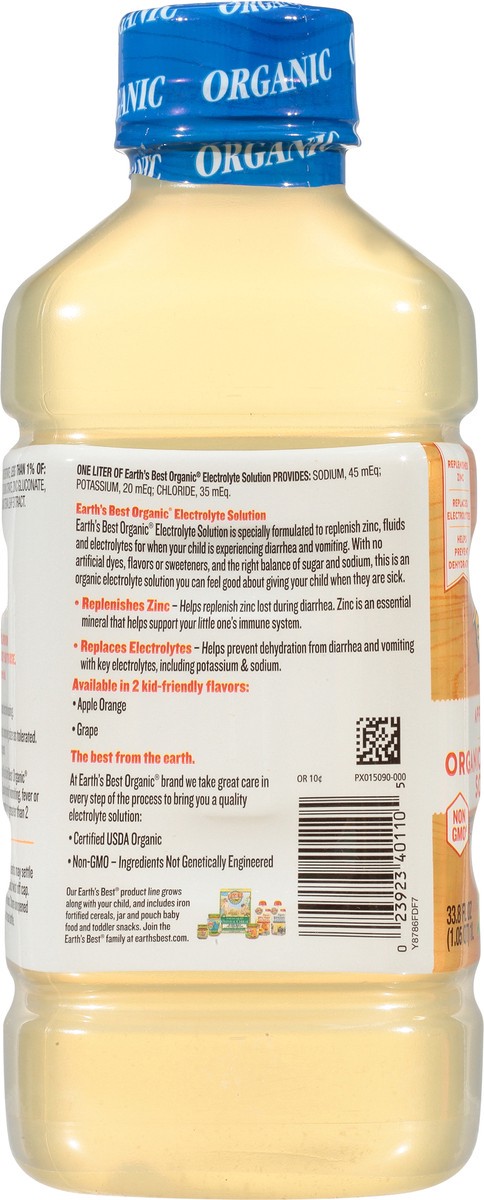 slide 9 of 11, Earth's Best Apple Orange Organic Electrolyte Solution 33.8 fl oz, 33.8 fl oz