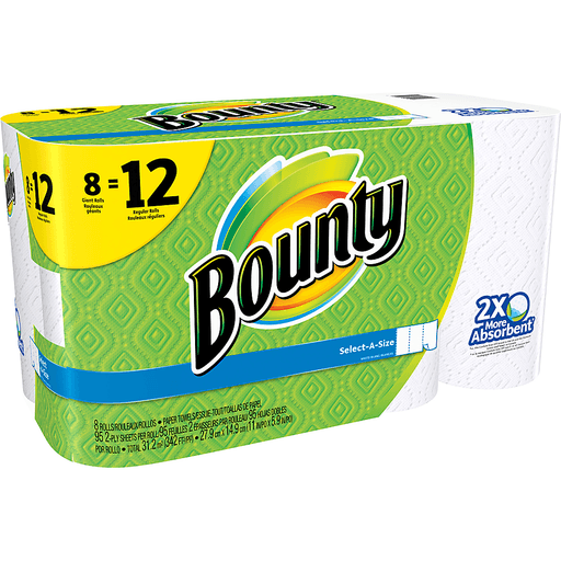 slide 14 of 15, Bounty Select-A-Size White Paper Towels Giant Rolls, 8 ct