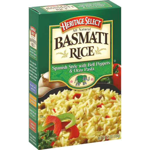slide 1 of 1, Heritage Select Basmati Rice, Spanish Style with Bell Peppers & Orzo Pasta, 6.5 oz