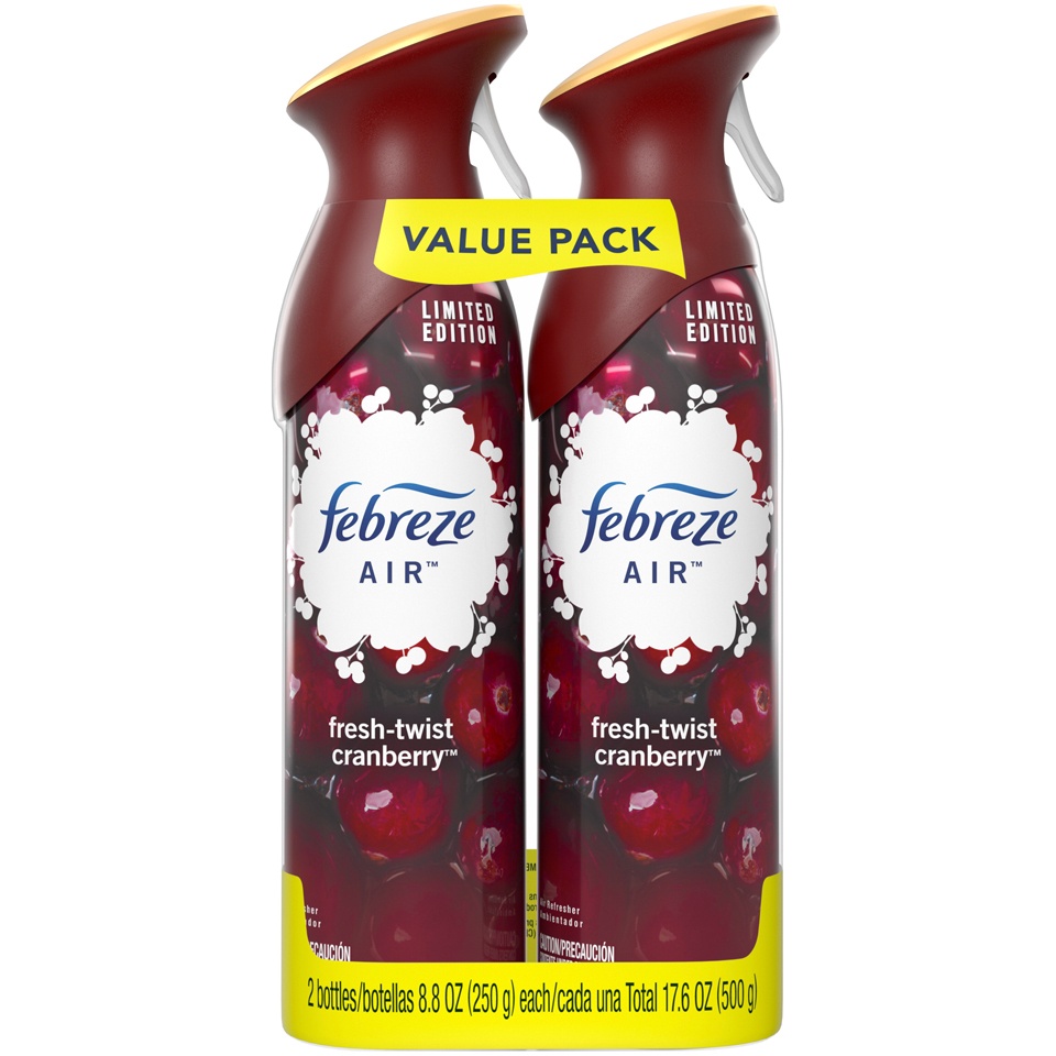 slide 1 of 1, Febreze Air Fresh Twist Cranberry Air Freshener, 8.8 oz