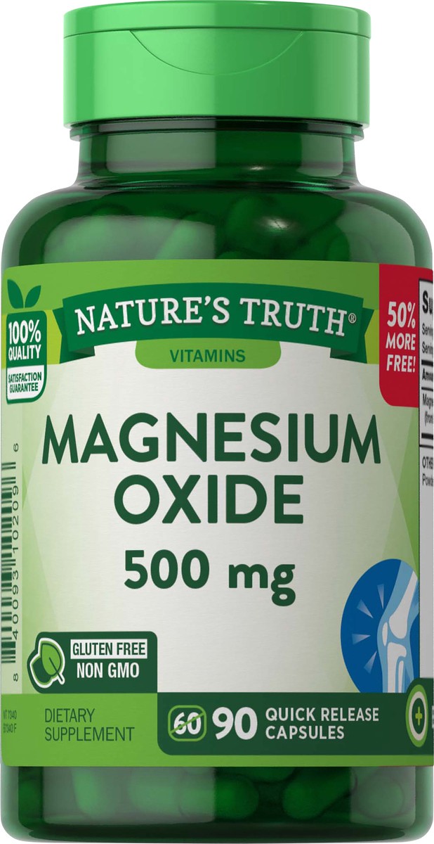 slide 2 of 5, Nature's Truth Magnesium Oxide 500 mg, 90 ct