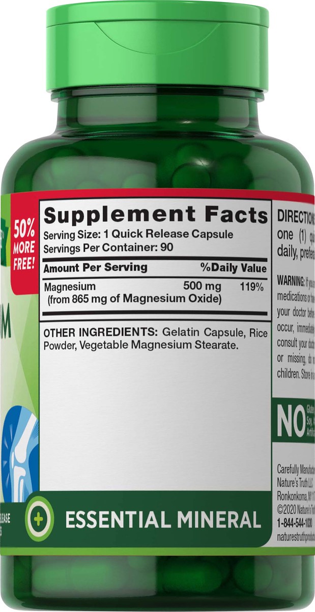 slide 3 of 5, Nature's Truth Magnesium Oxide 500 mg, 90 ct