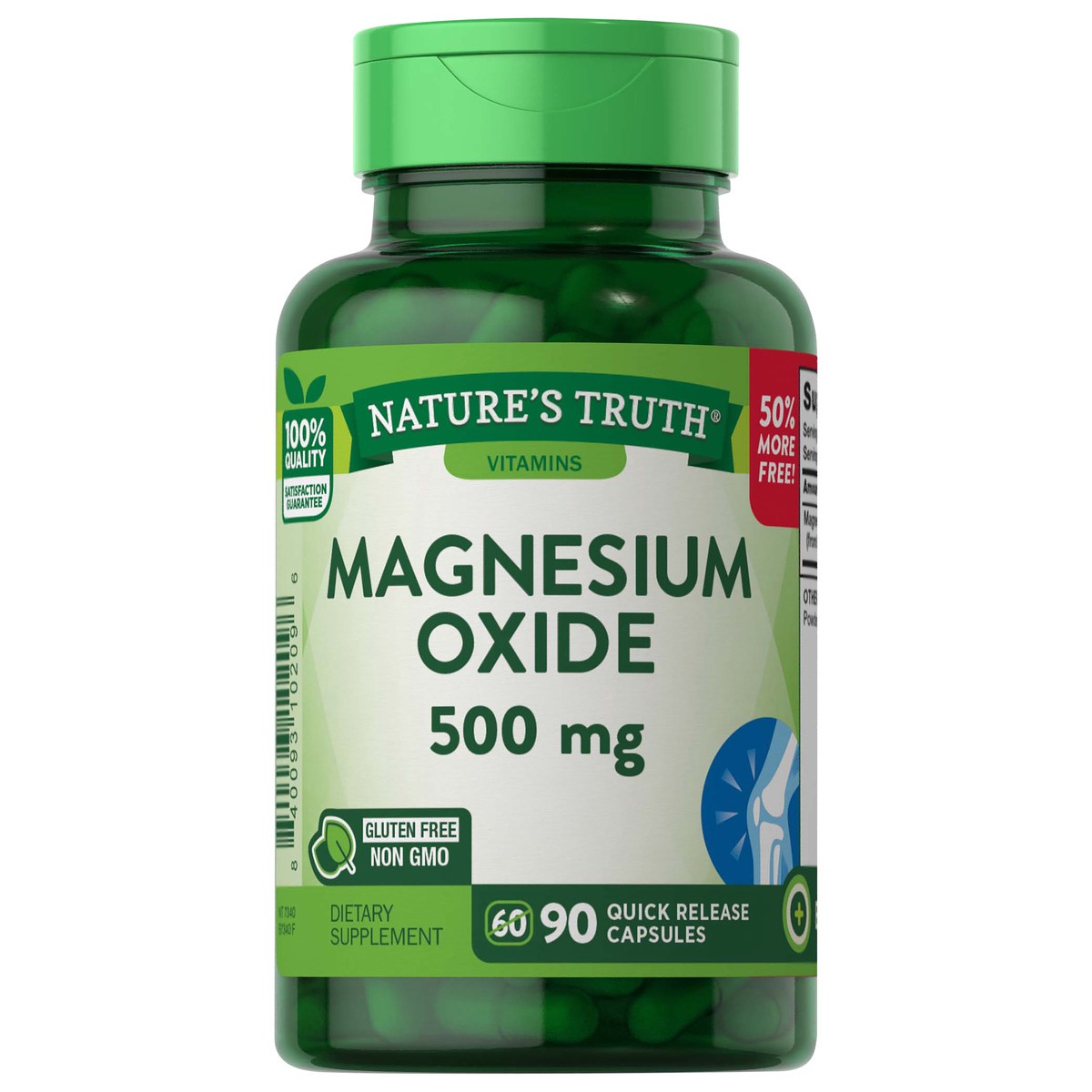 slide 1 of 5, Nature's Truth Magnesium Oxide 500 mg, 90 ct