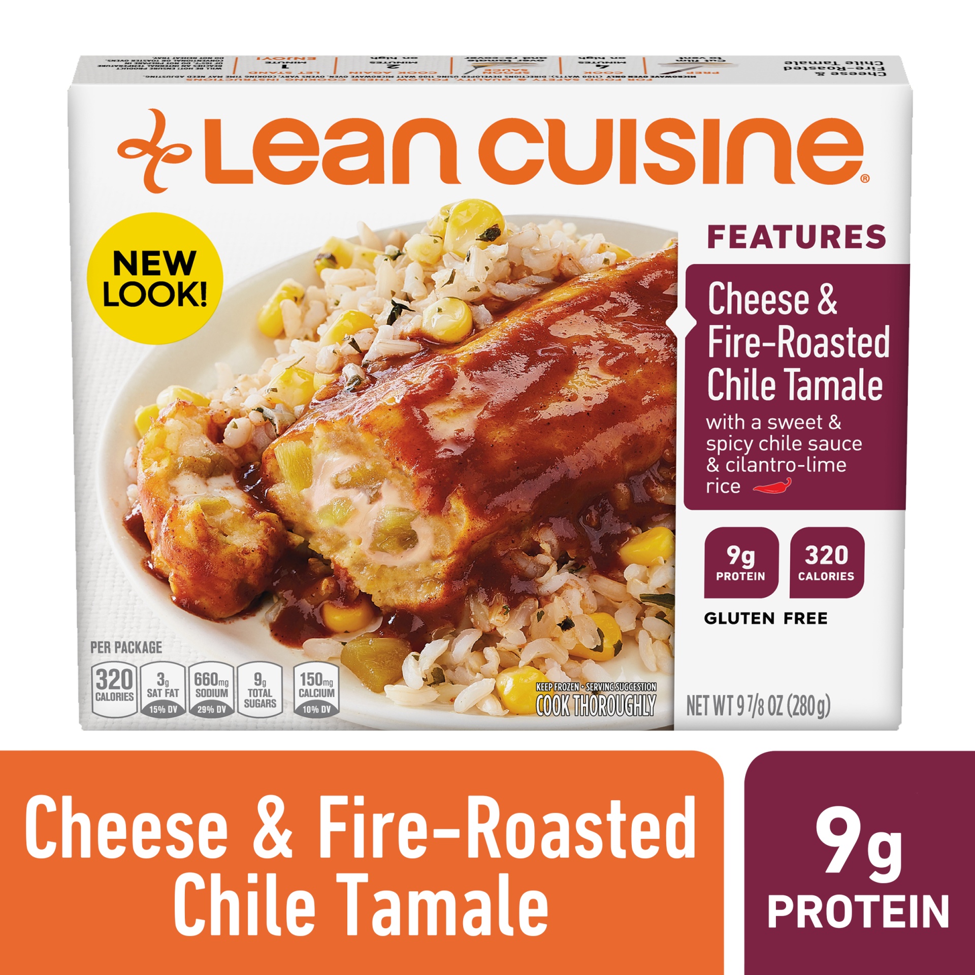 slide 1 of 9, Lean Cuisine Marketplace Cheese & Fire Roasted Chile Tamale, 9.88 oz