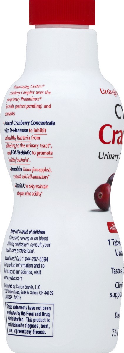 slide 3 of 7, Cystex Cranberry Liquid UTI Prebiotic 7.6 fl oz, 1 ct
