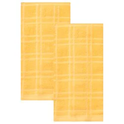 Everyday Living Solid Waffle Kitchen Towels - Yellow