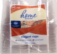 slide 1 of 1, Kroger Home Sense Clear Plastic Cups, 40 ct; 9 oz