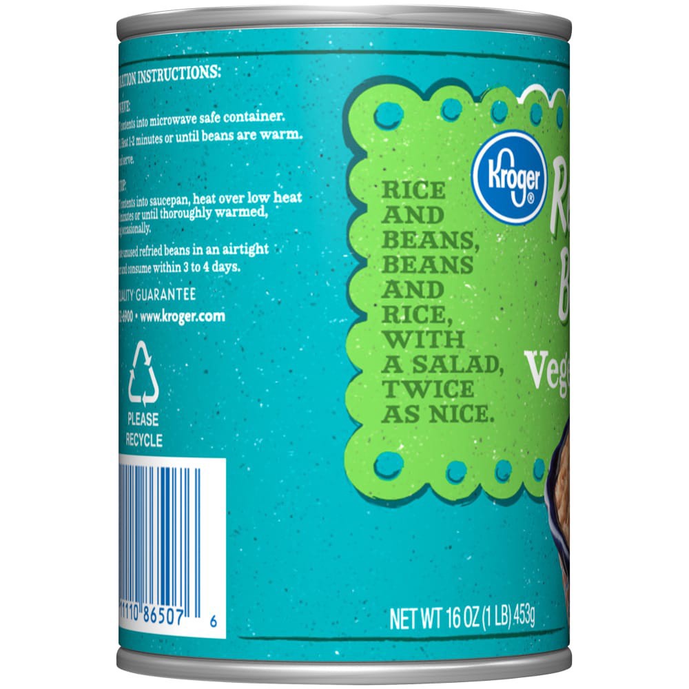 slide 3 of 5, Kroger Vegetarian Refried Beans, 16 oz