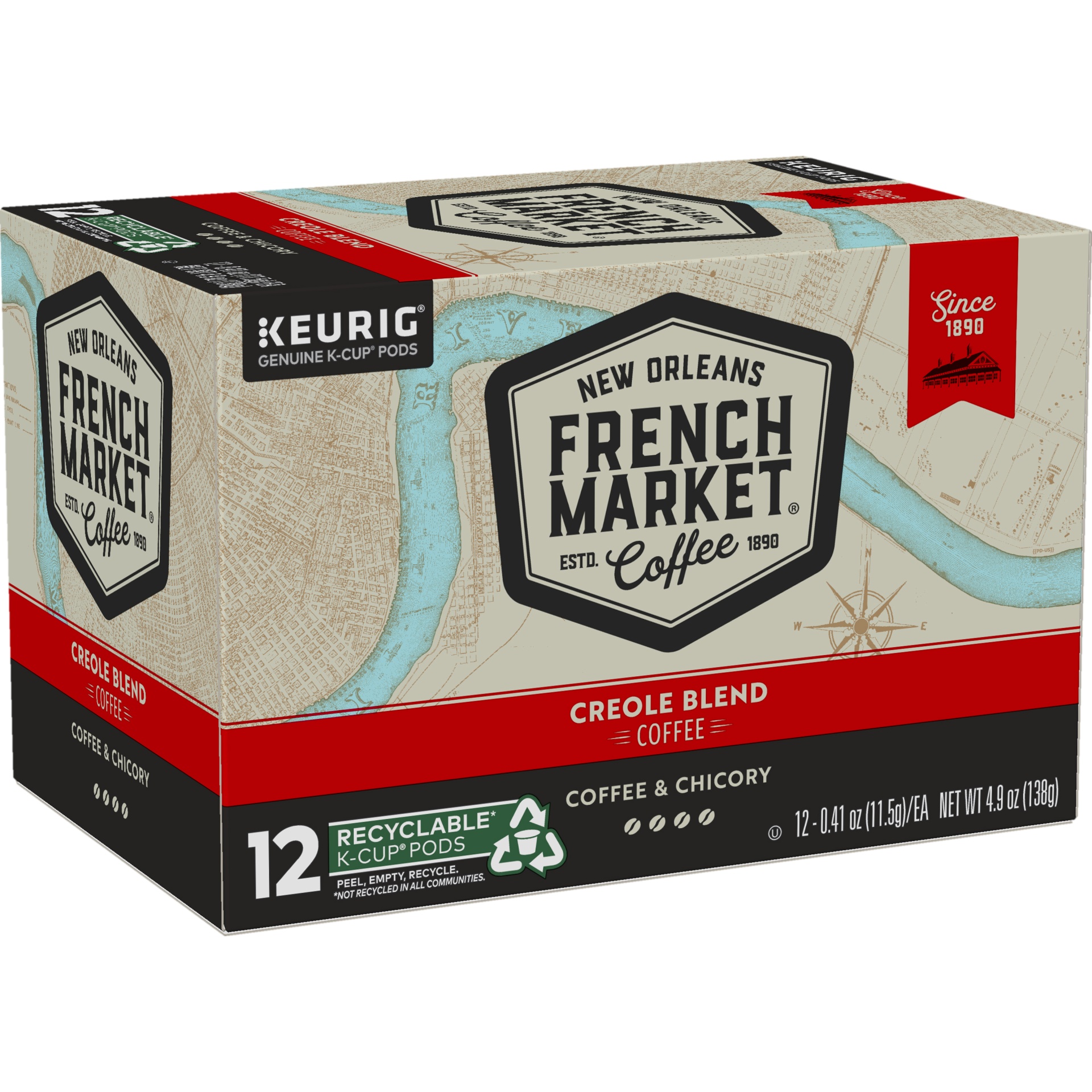 slide 2 of 4, French Market Coffee & Chicory MediumDark Roast Coffee K-Cup Pods, 12 ct; 0.41 oz