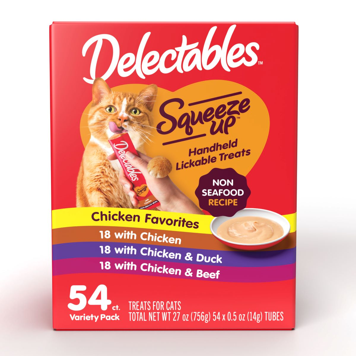 slide 1 of 5, Delectables NonSeafood Squeeze Up Variety Pack, 54ct, 54 ct