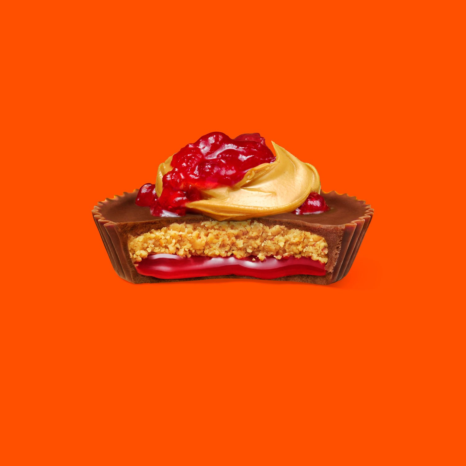 slide 5 of 9, REESE'S Big Cup PB&J Strawberry Milk Chocolate Peanut Butter Cup, Candy Pack, 1.4 oz, 1.4 oz