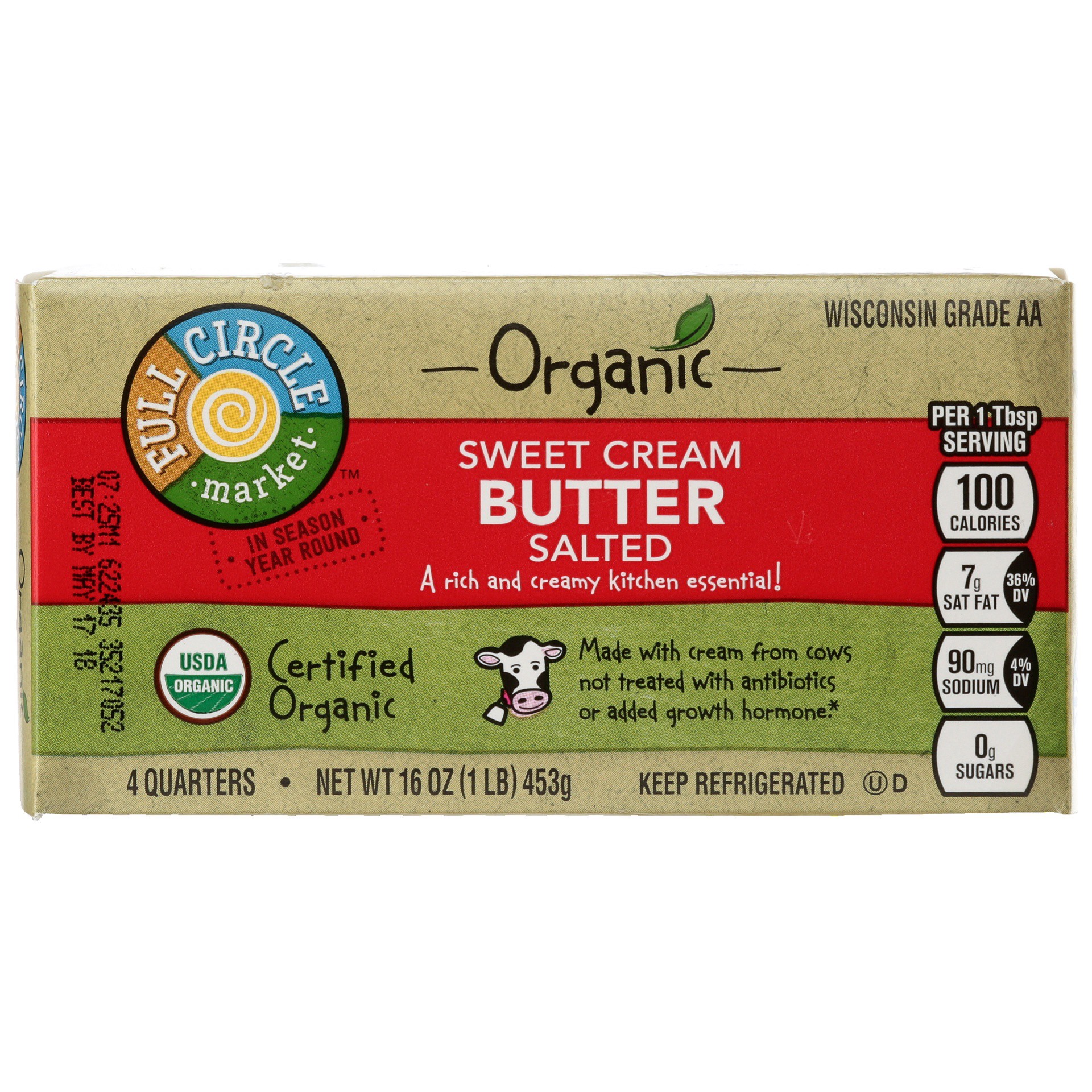 slide 4 of 6, Full Circle Market Organic Butter Sticks Salted, 16 oz