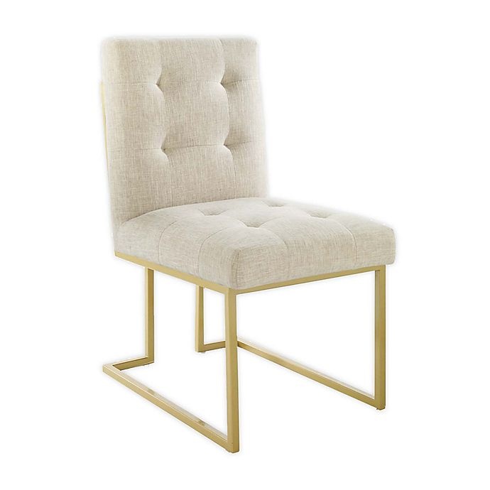 slide 1 of 1, Modway Privy Velvet Upholstered Dining Chair - Ivory/Gold, 1 ct