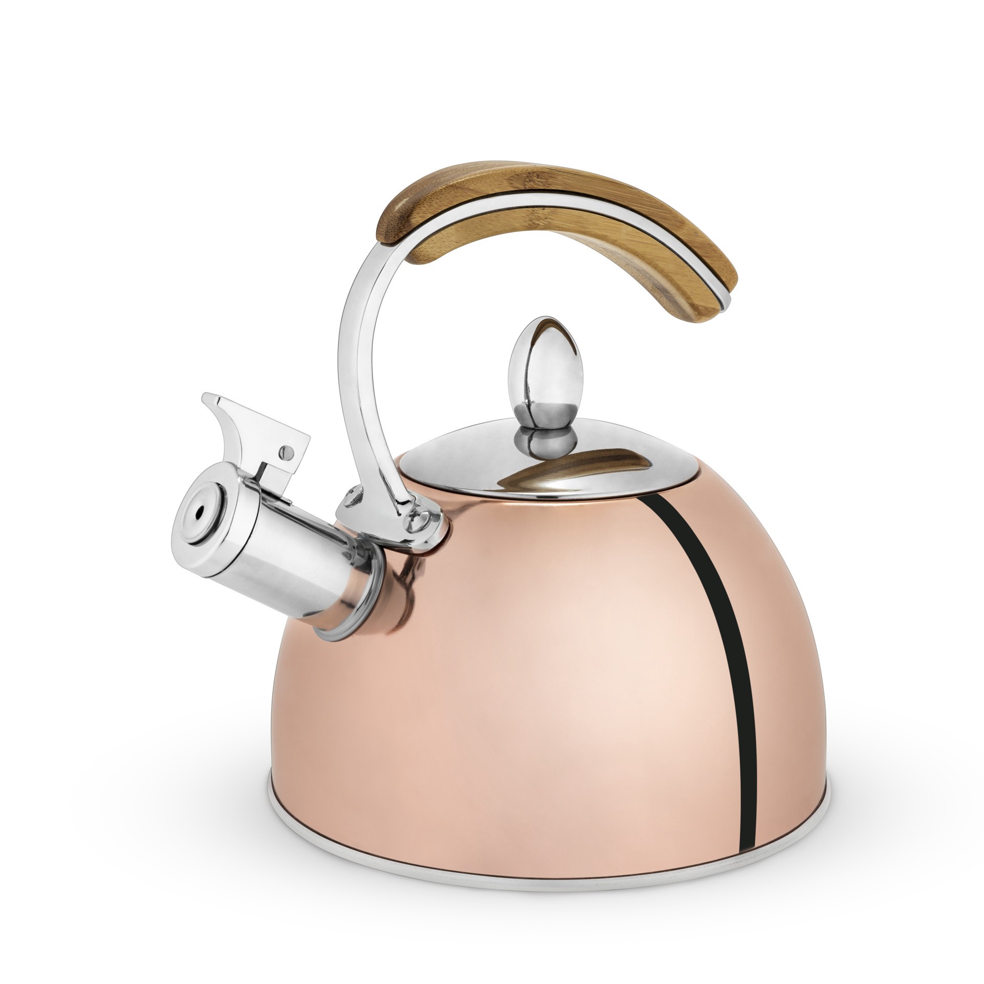 slide 1 of 5, Pinky Up Presley Rose Gold 70 Oz Tea Kettle, Stovetop Induction Stainless Steel Whistling Kettle, 1 ct