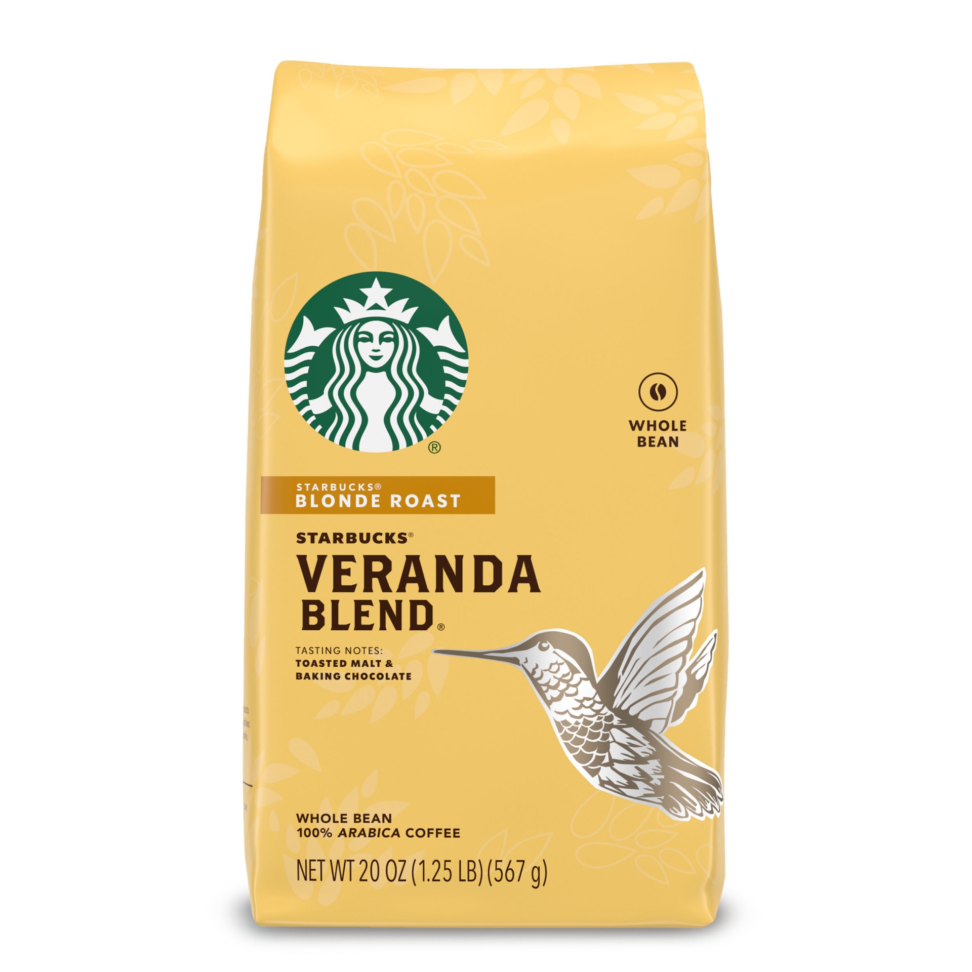 slide 1 of 1, Starbucks Blonde Roast Whole Bean Coffee, Veranda Blend, 20 oz