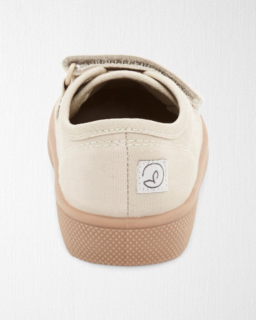 slide 7 of 7, Littleplanet Toddler Recycled Canvas Slip-On Sneaker Ivory 12, 1 ct