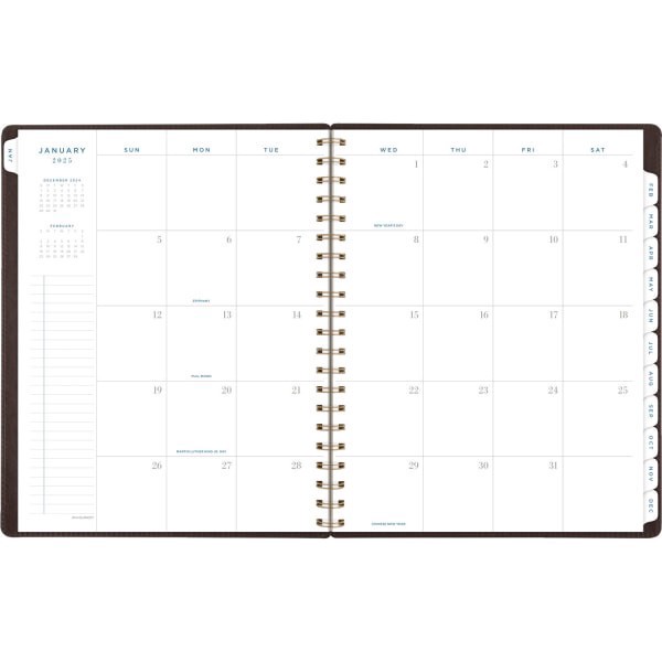 slide 4 of 4, 2025-2026 At-A-Glance Signature Collection Weekly/Monthly Planner, 8-1/2"" X 11"", Brown, January To January, Yp90509, 1 ct