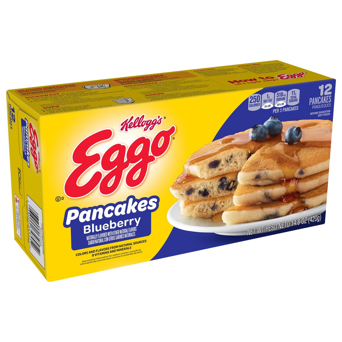 slide 4 of 8, Eggo Frozen Pancakes Blueberry, 12 ct