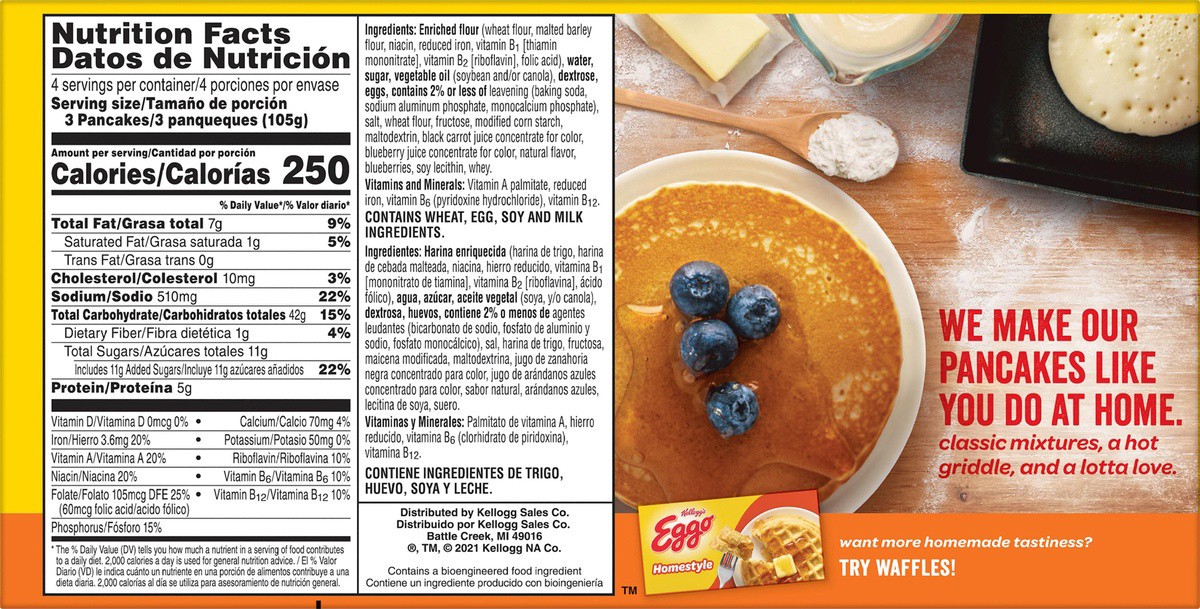slide 8 of 8, Eggo Frozen Pancakes Blueberry, 12 ct