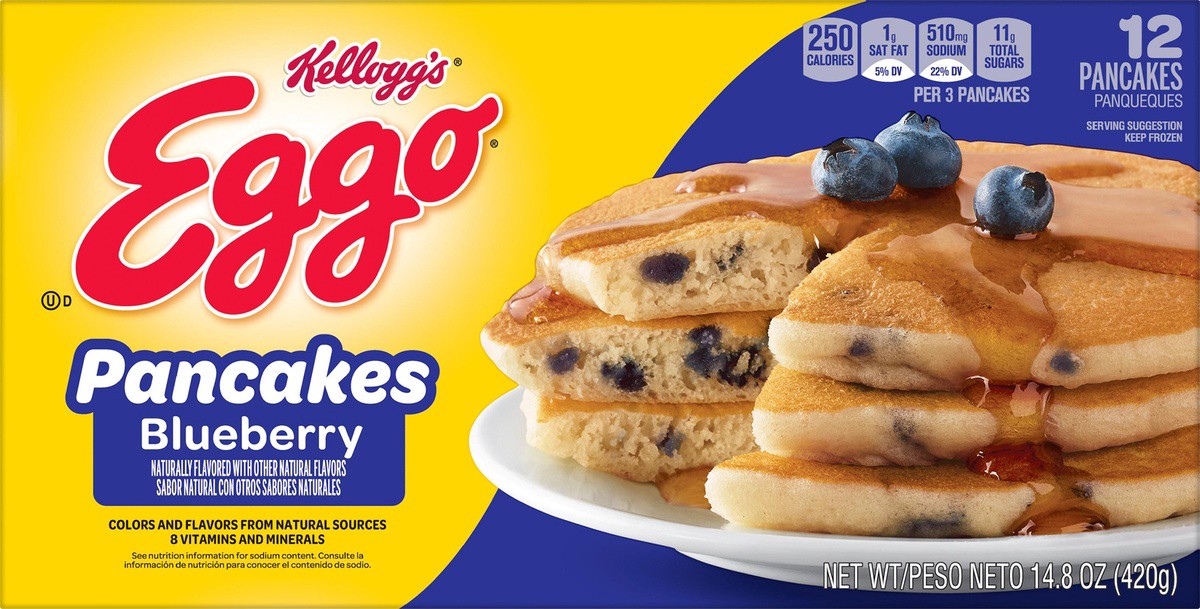 slide 2 of 8, Eggo Frozen Pancakes Blueberry, 12 ct