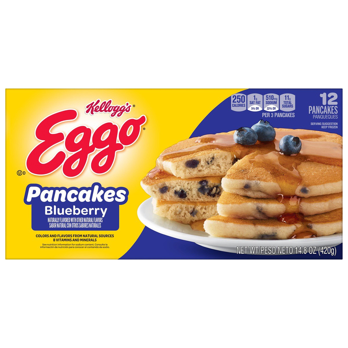 slide 1 of 8, Eggo Frozen Pancakes Blueberry, 12 ct