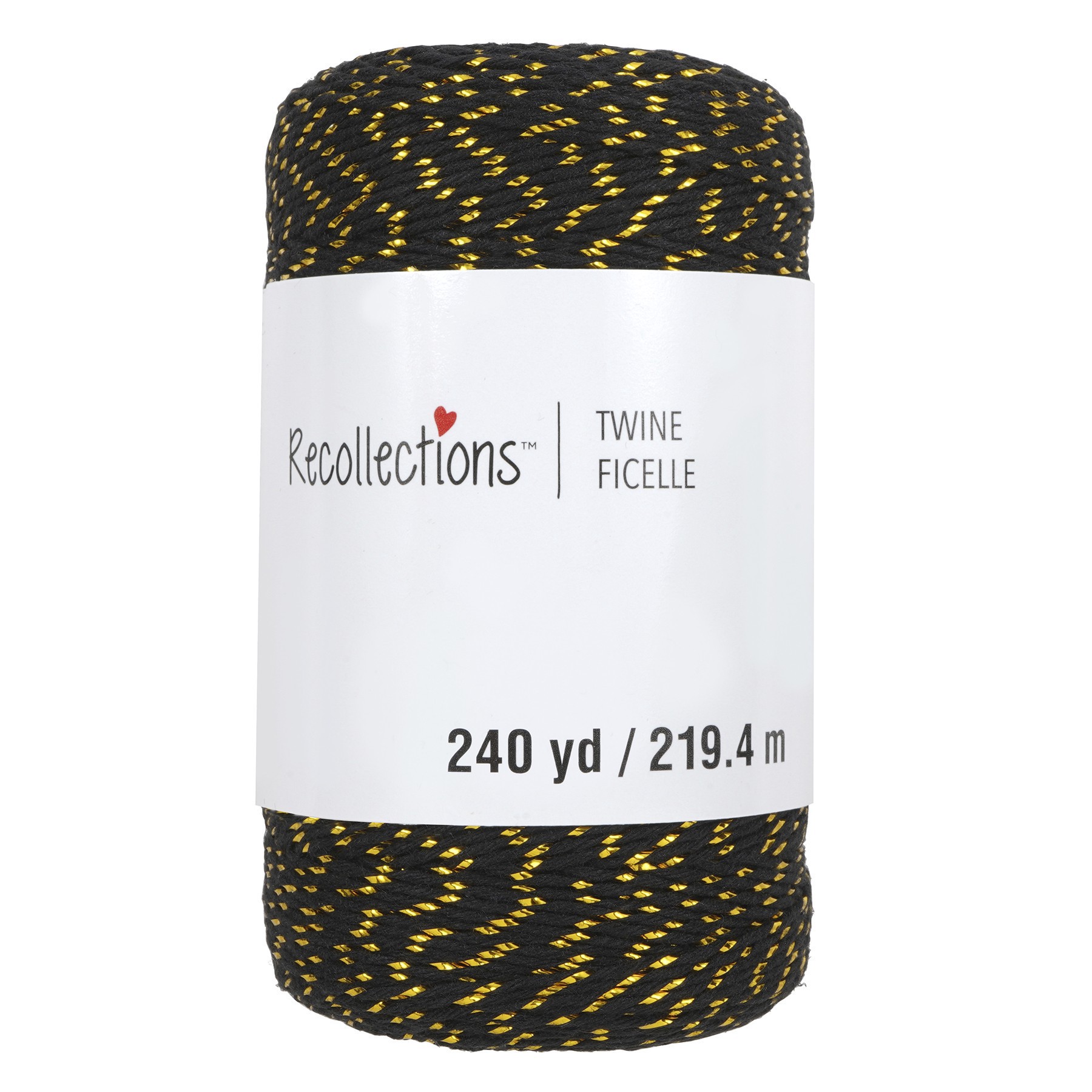 slide 3 of 3, 240yd. Black & Gold Twine By Recollections, 240 yd