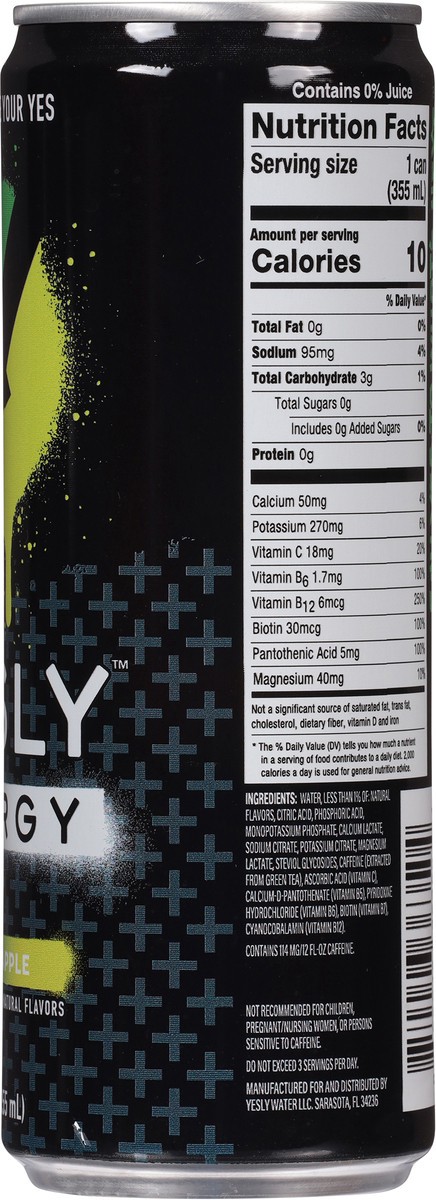 slide 13 of 15, Yesly Green Apple Energy Drink 12 fl oz, 12 fl oz