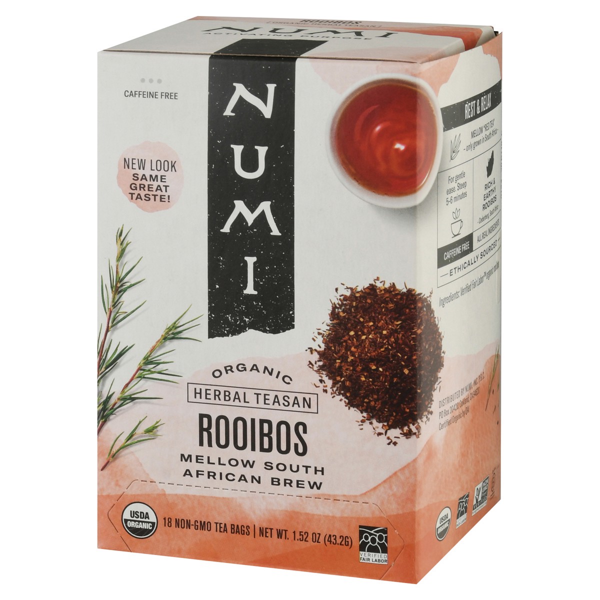 slide 3 of 10, Numi Organic Rooibos Tea, 18 ct