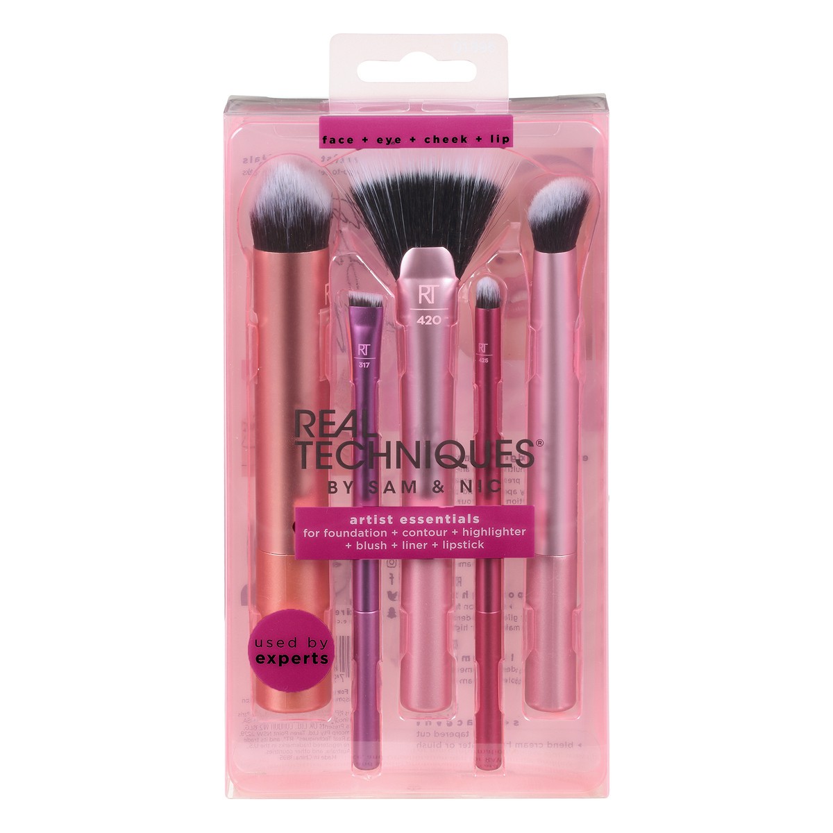 slide 9 of 9, Real Techniques Artist Essentials Brush Set - 5pc, 5 ct