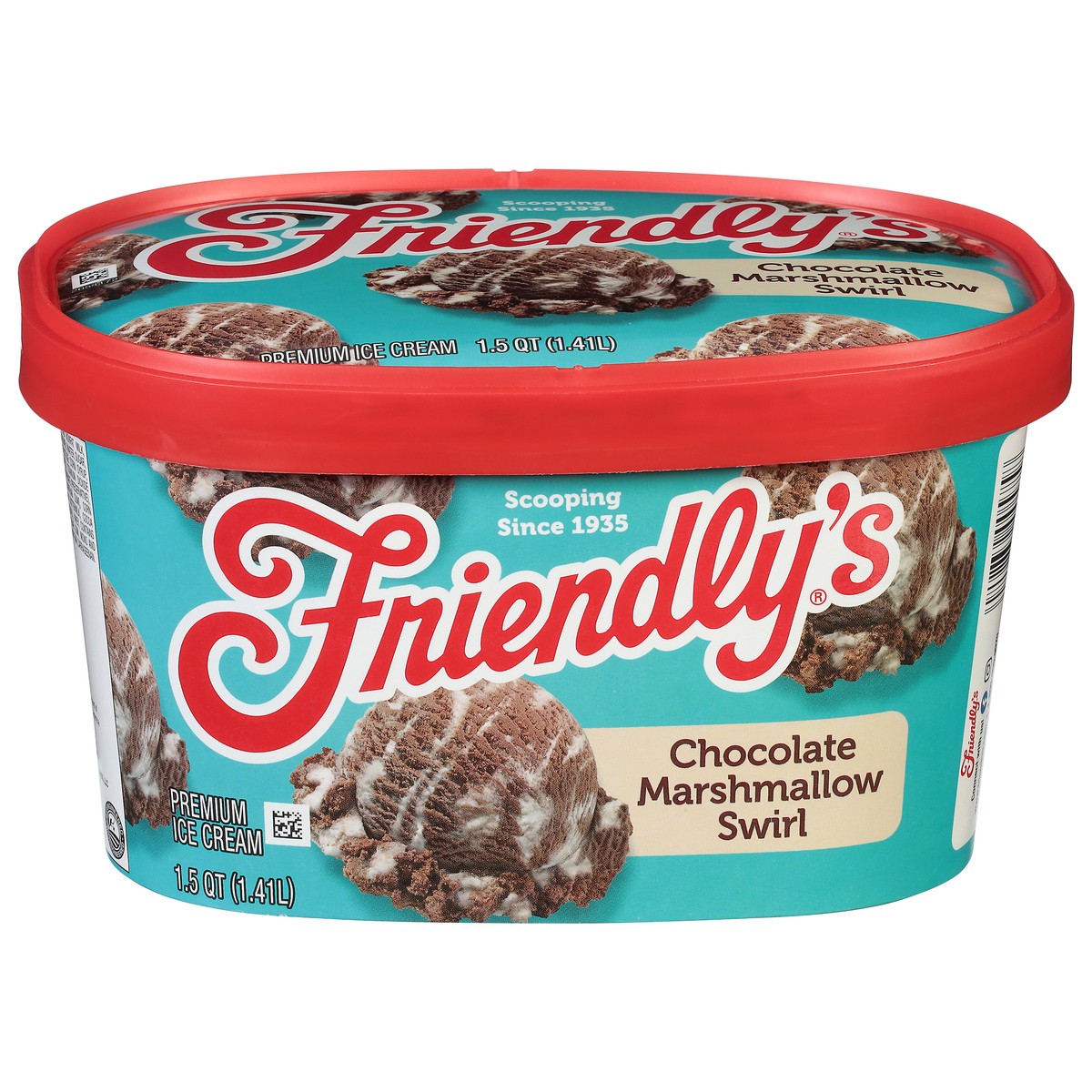 slide 1 of 9, Friendly's Chocolate Marshmallow Swirl Premium Ice Cream 1.5 qt, 1.5 qt