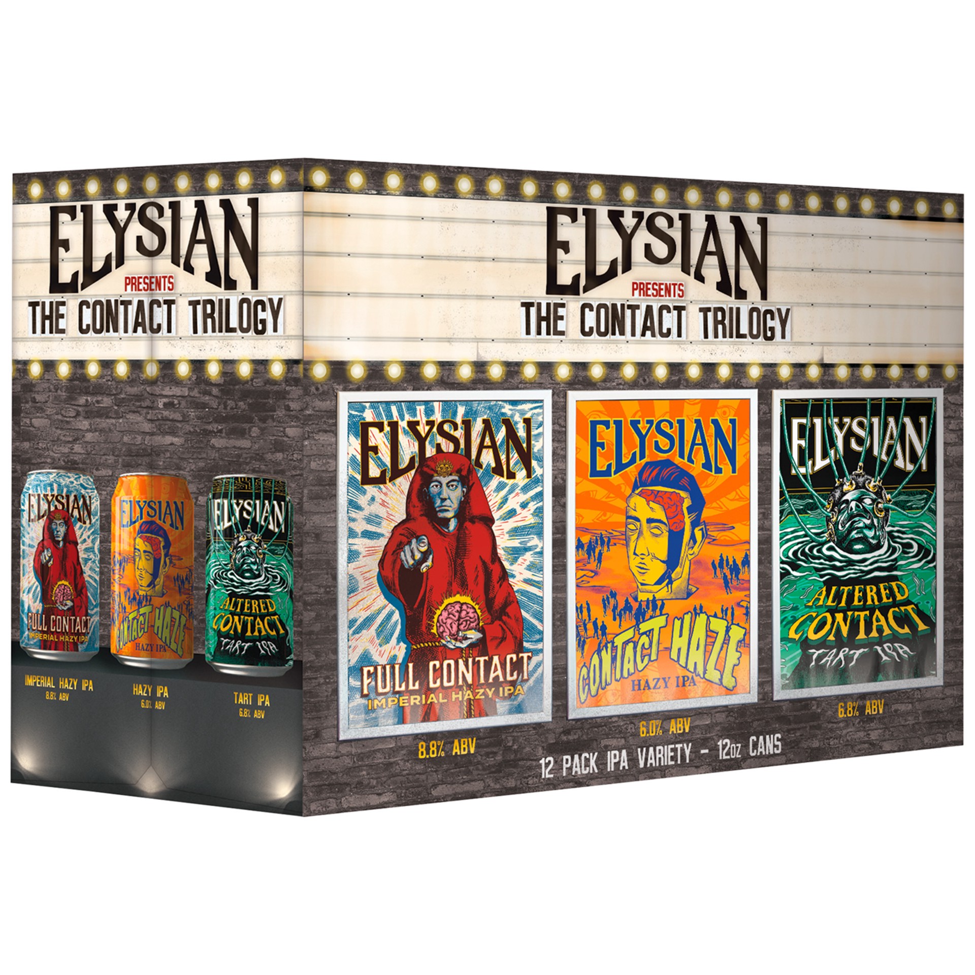 slide 1 of 6, Elysian IPA Series Variety Pack (Space Dust - Full Contact - Dank Dust - Hazy 96), 12 Pack 12 fl. oz. Cans, 12 ct; 12 oz