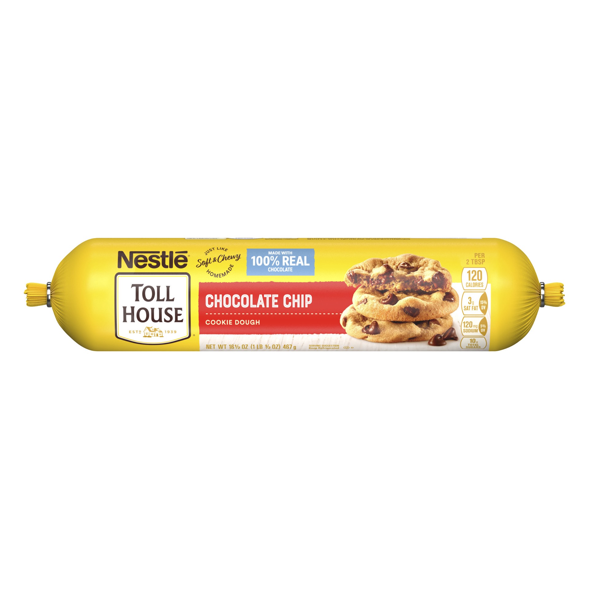 slide 1 of 7, Toll House Chocolate Chip Cookie Dough, 16.5 Oz, 16.5 oz