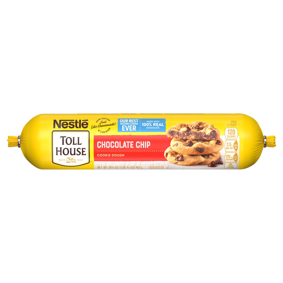 slide 1 of 7, Toll House Chocolate Chip Cookie Dough 16.5 oz., 16.5 oz