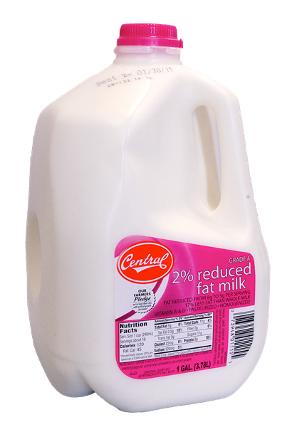 slide 1 of 1, Central Dairy 2% Reduced Fat Milk, 128 oz