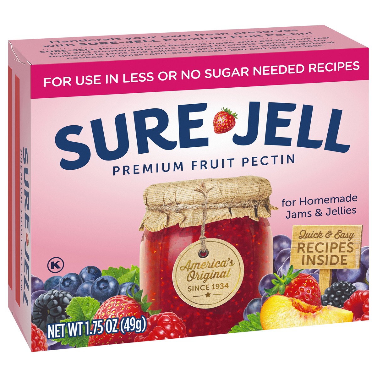 slide 9 of 9, Sure-Jell Premium Fruit Pectin for Less or No Sugar Needed Recipes, 1.75 oz Box, 1.75 oz