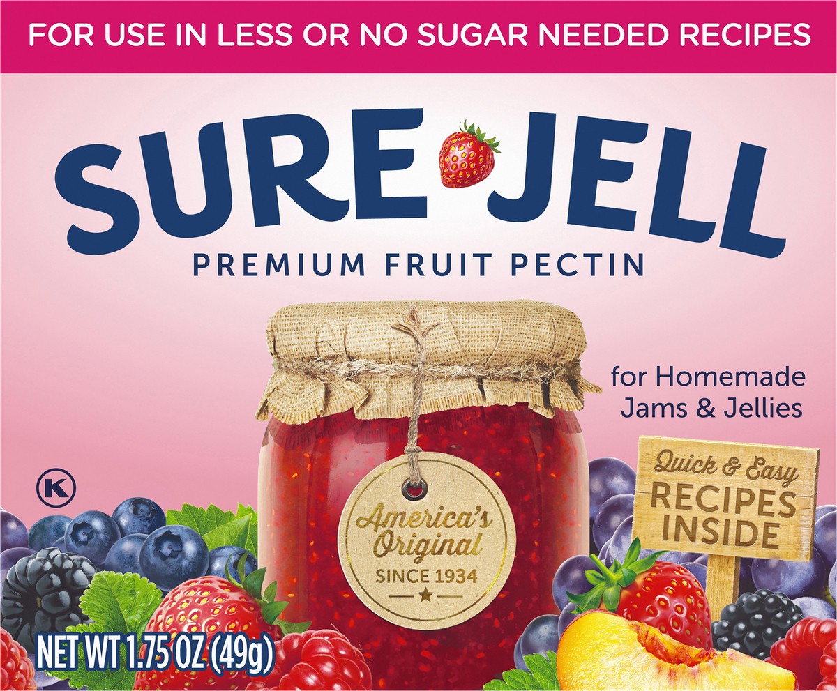 slide 4 of 9, Sure-Jell Premium Fruit Pectin for Less or No Sugar Needed Recipes, 1.75 oz Box, 1.75 oz