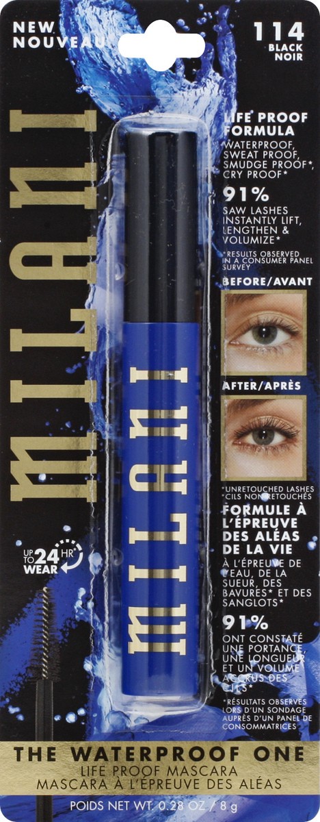 slide 7 of 9, Milani Life Proof Formula Black 114 Mascara 0.28 oz, 0.28 oz