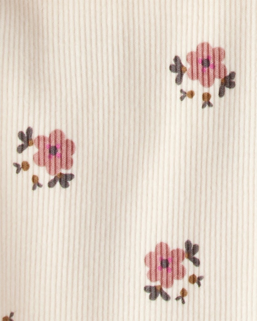 slide 2 of 3, Carter's Carters Baby Girl Quilted Quarter-Zip & Floral Legging Set - Cream Cream 12M, 1 ct