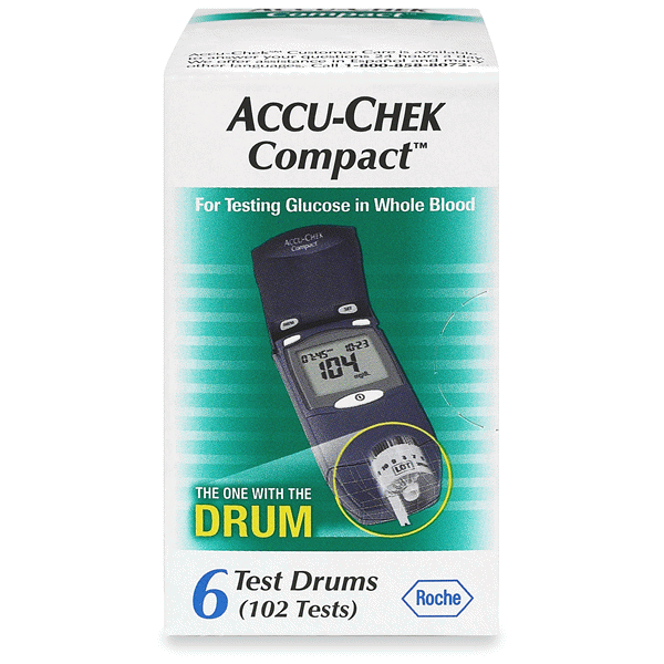 slide 1 of 1, Accu-Chek Compact Test Drums, 102 ct