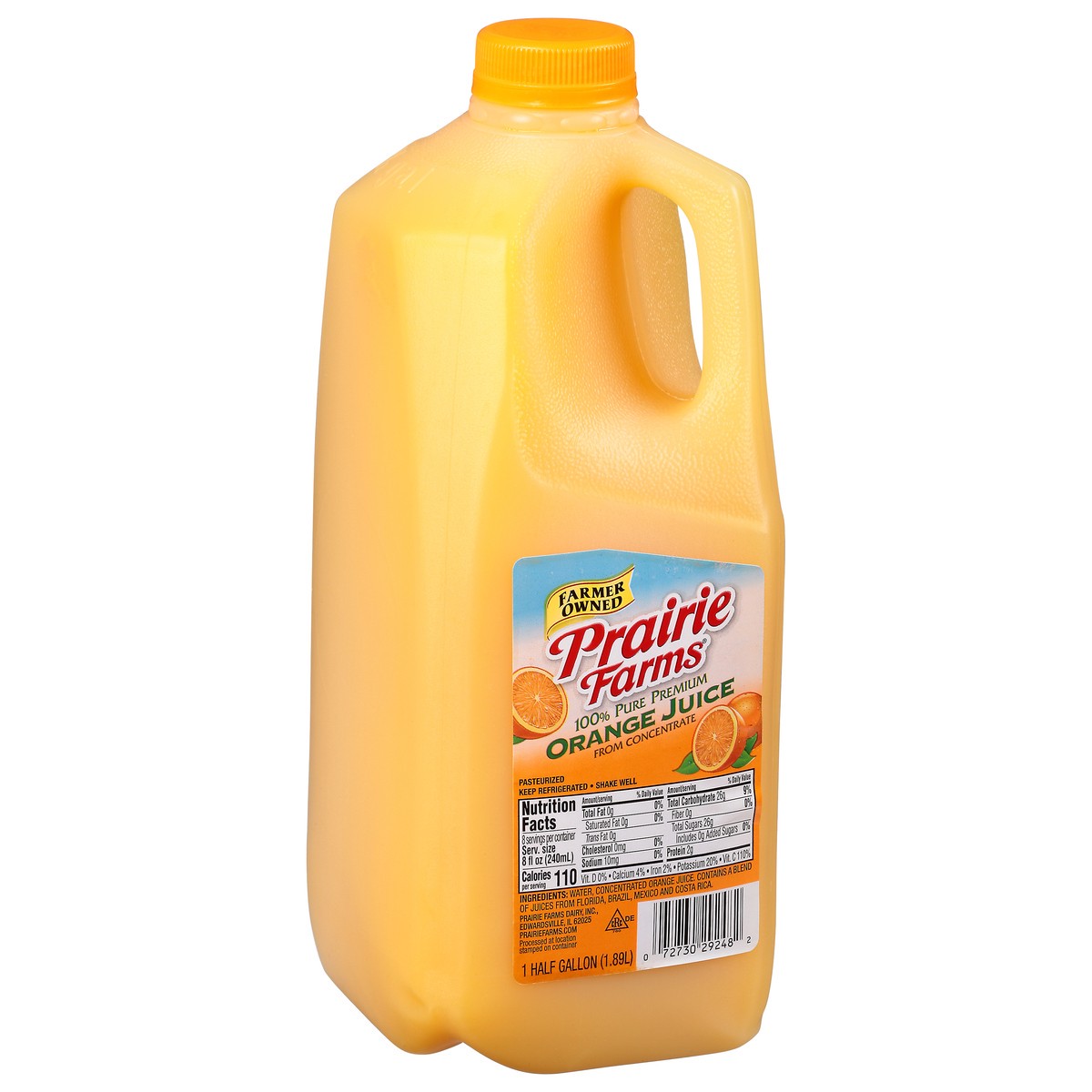 slide 7 of 13, Prairie Farms From Concentrate 100% Pure Premium Orange Juice - 1/2 gal, 1/2 gal