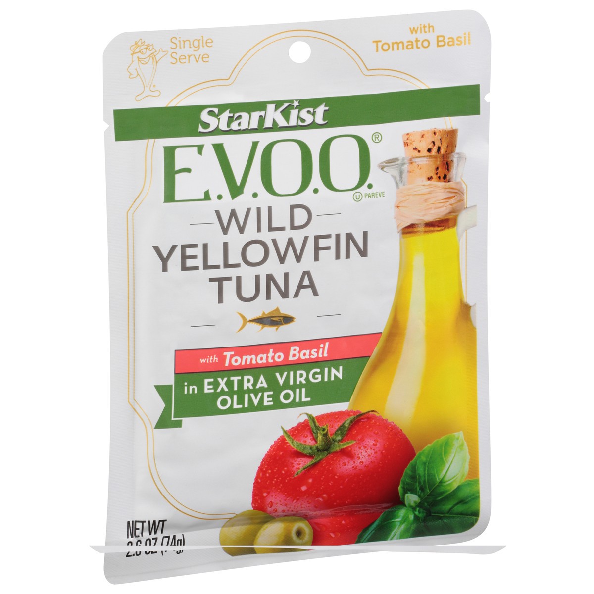 slide 8 of 9, StarKist E.V.O.O. Wild Yellowfin Tuna with Tomato Basil in Extra Virgin Olive Oil 2.6 oz, 2.6 oz