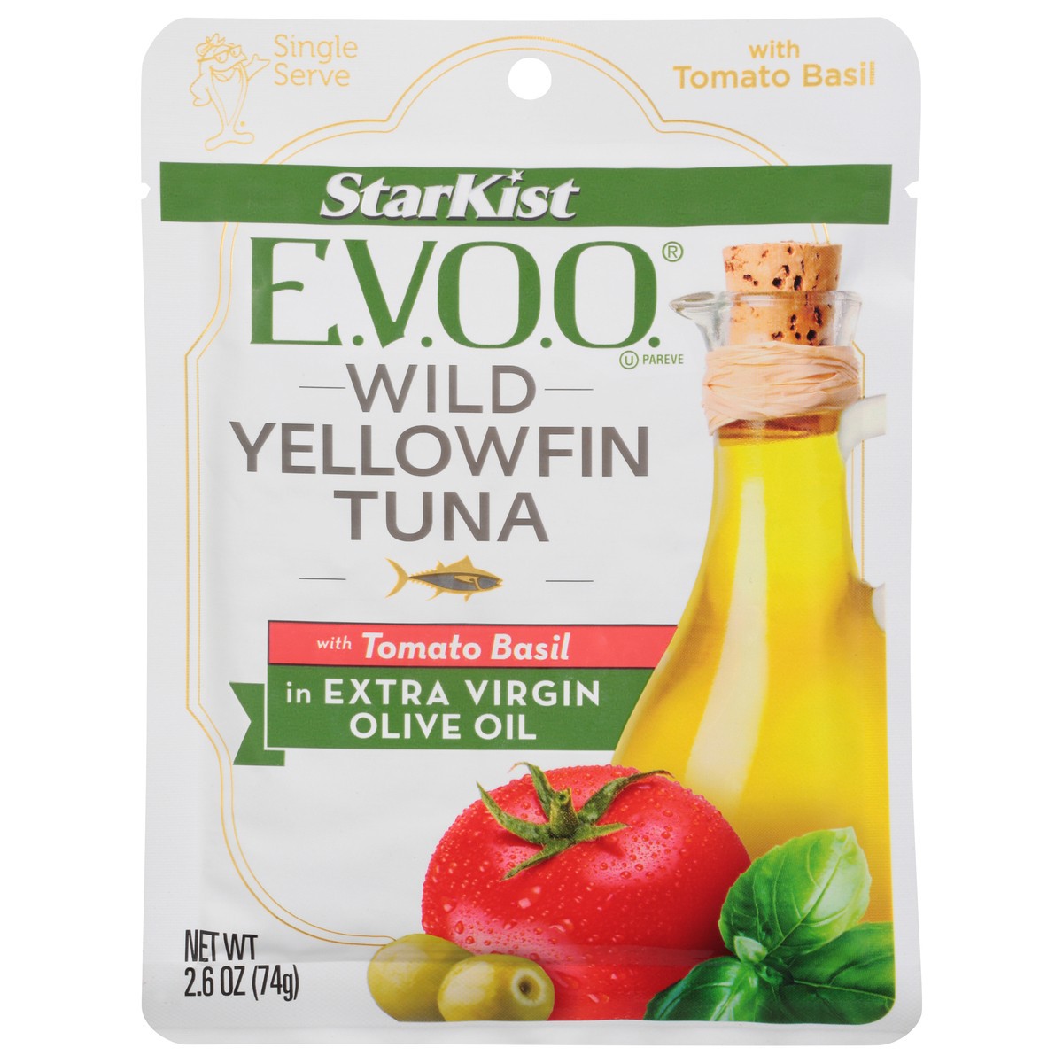 slide 1 of 9, StarKist E.V.O.O. Wild Yellowfin Tuna with Tomato Basil in Extra Virgin Olive Oil 2.6 oz, 2.6 oz