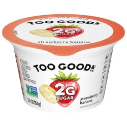 Too Good & Co. Strawberry Banana Yogurt-Cultured Ultra-Filtered Low Fat Milk Product, 5.3 OZ Cup