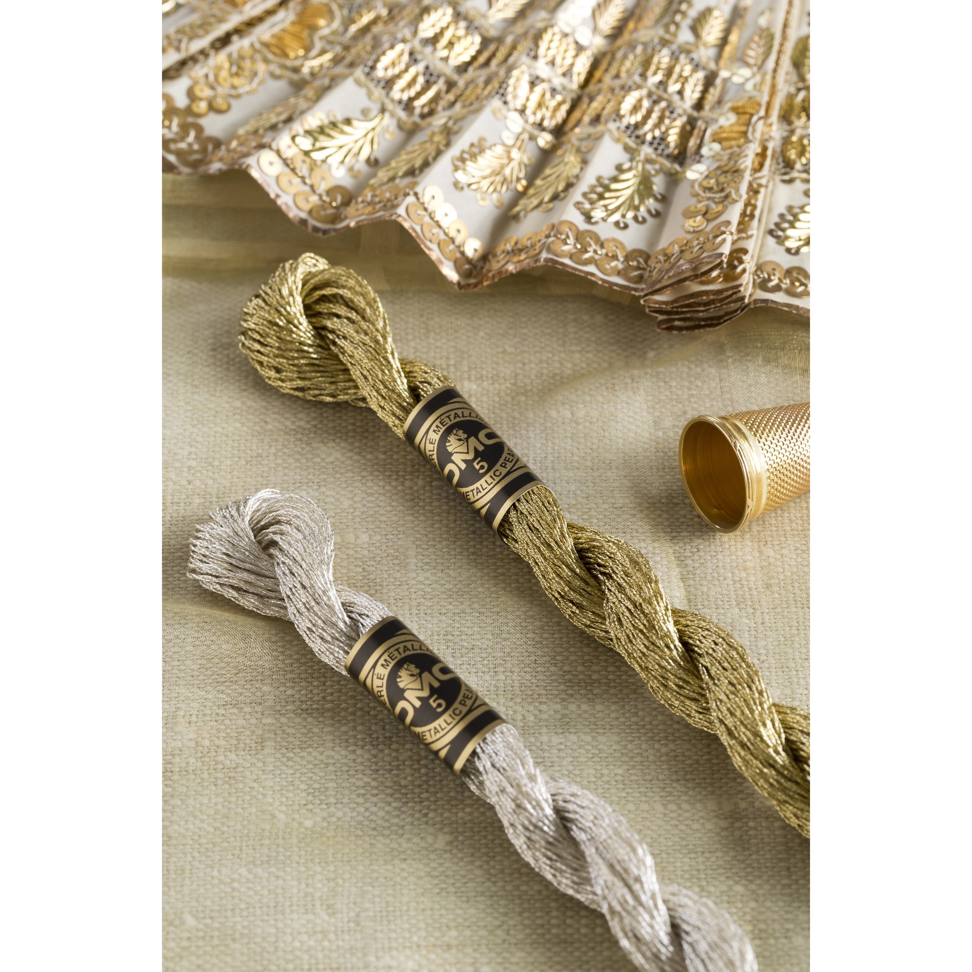 slide 4 of 4, Dmc Metallic Pearl Floss, 27.3 yd