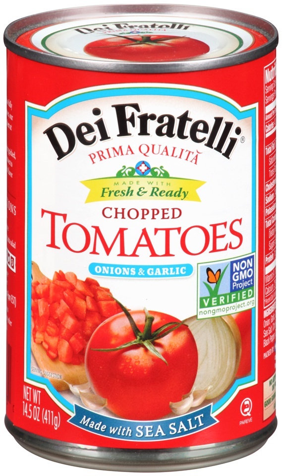 slide 1 of 1, Dei Fratelli Onion Garlic Chopped  Tomatoes, 14.5 oz