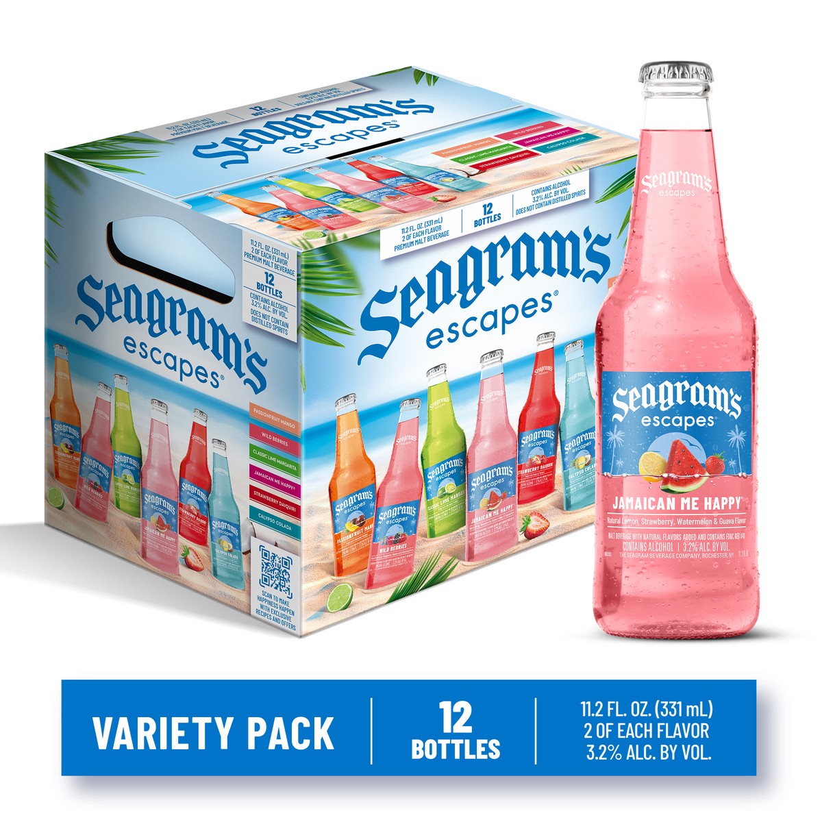 slide 1 of 9, Seagram's Variety Pack, 11.2 fl oz