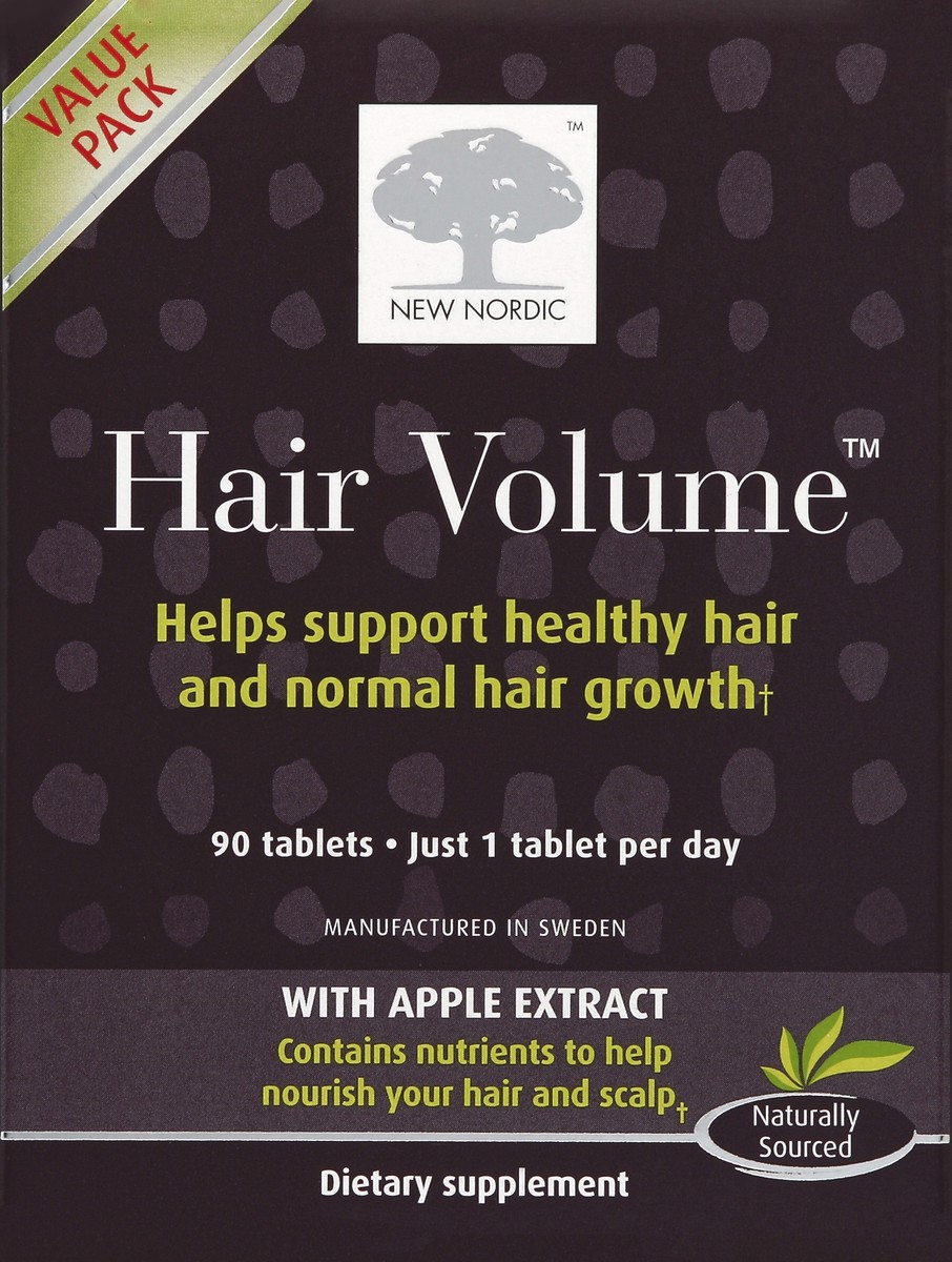 slide 4 of 4, New Nordic Hair Volume, Tablets, Value Pack, 90 ct