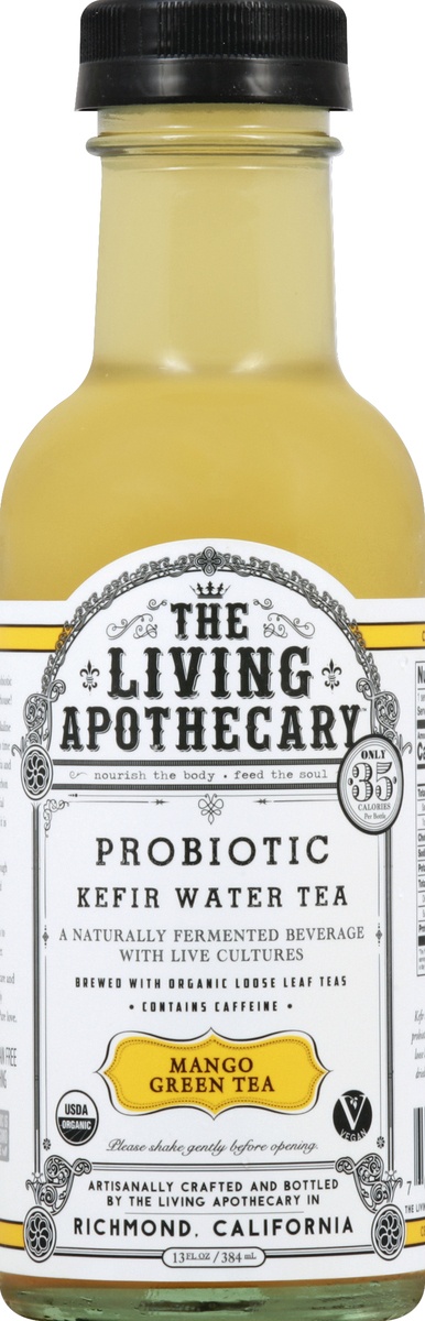 slide 4 of 4, The Living Apothecary Probiotic Kefir Water Tea - Mango Green Tea, 13 fl oz