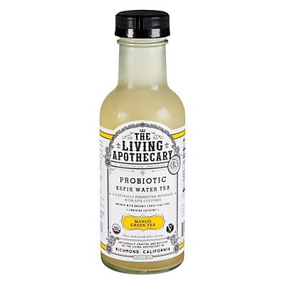 slide 1 of 4, The Living Apothecary Probiotic Kefir Water Tea - Mango Green Tea, 13 fl oz