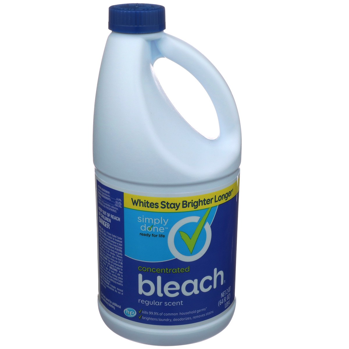 slide 5 of 12, Simply Done Concentrated Bleach, Regular, 2 qt